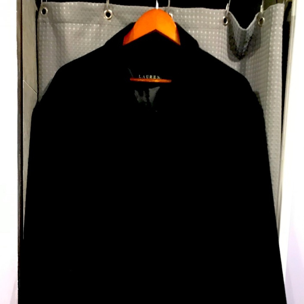 Ralph Lauren mens black over coat, this coat is new condition worn only twice.
